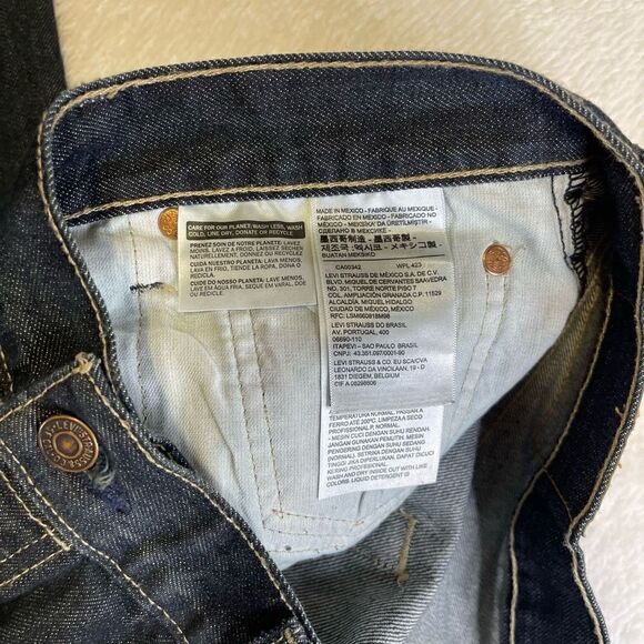 Levi's 501 Button Fly Denim Blue Jeans Tag 36x32 - Picture 11 of 14